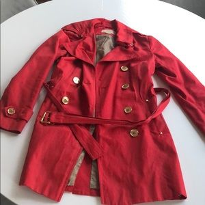 Michael Kors red trench coat